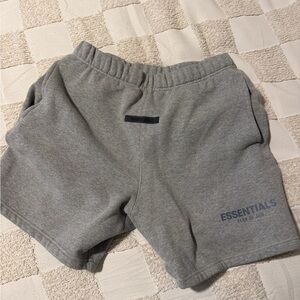 Essentials Grey Fleece Logo Sweat Shorts